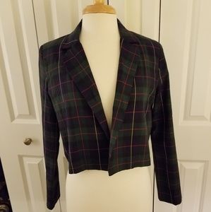 ASOS Tartan cropped blazer Green UK